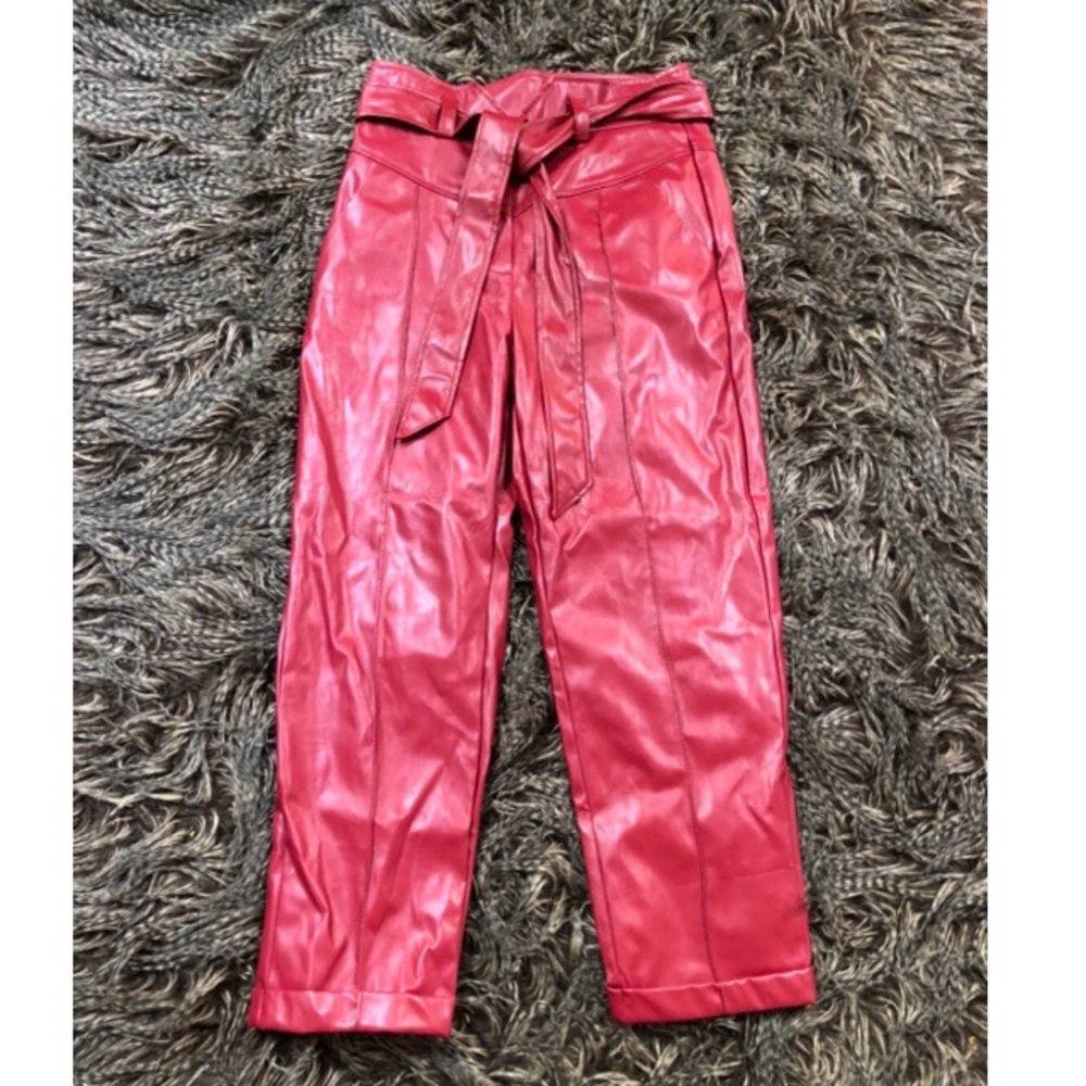 Faux leather pants